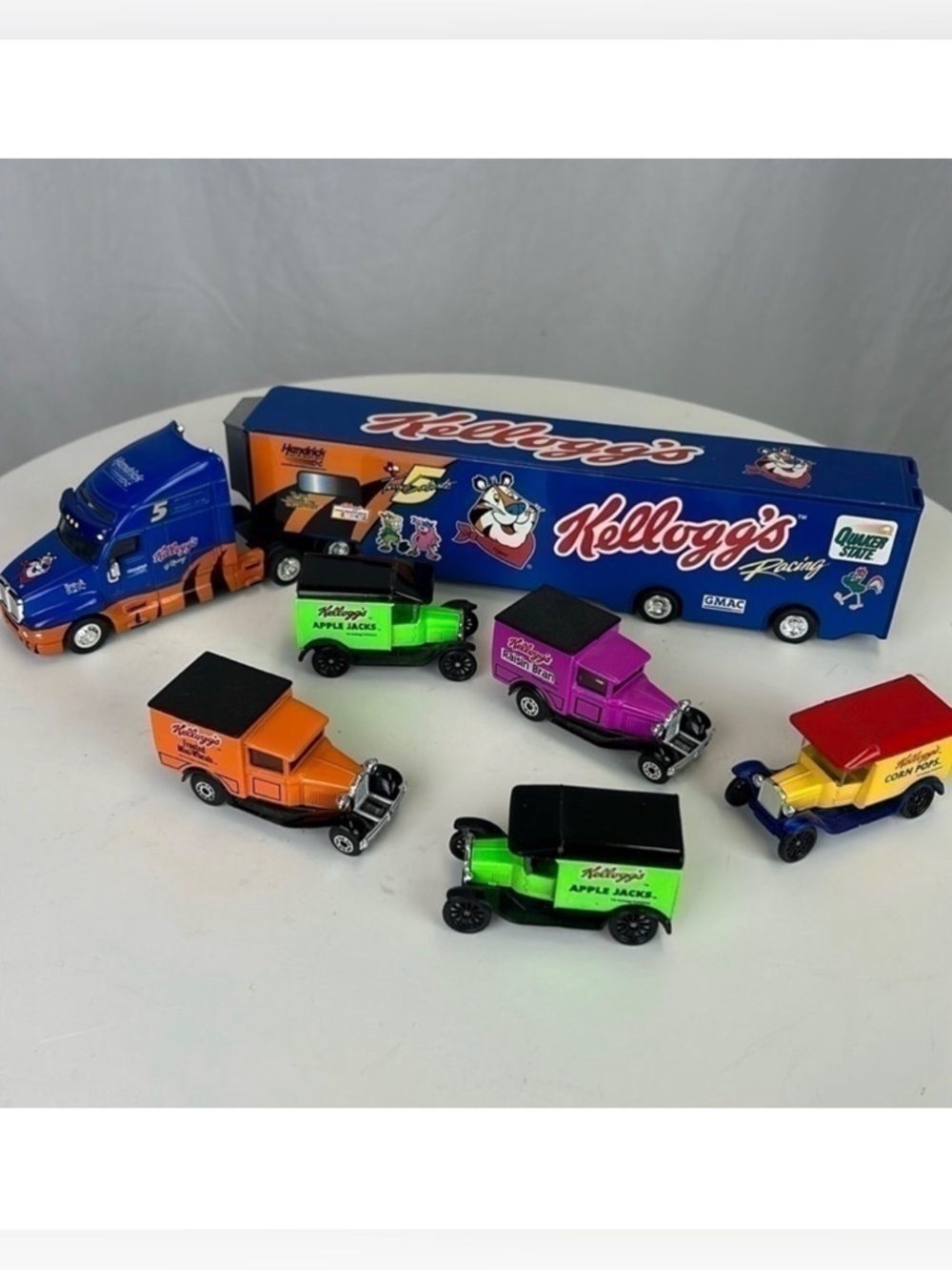Vtg Cars&Kellogg's Racing Quaker State #5 Semi Tractor Trailer Race Car …